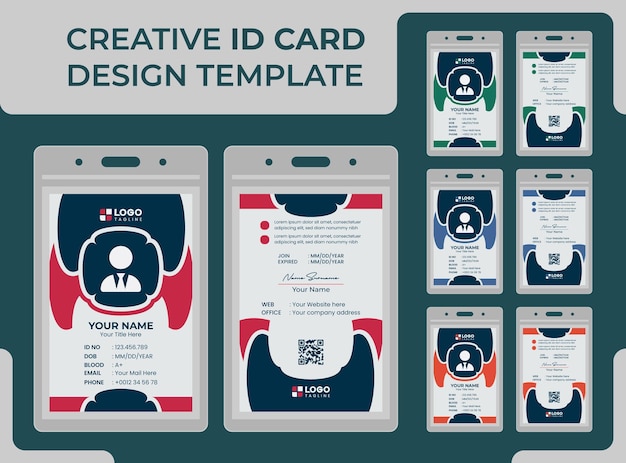 Vector creative modern unique id card design template
