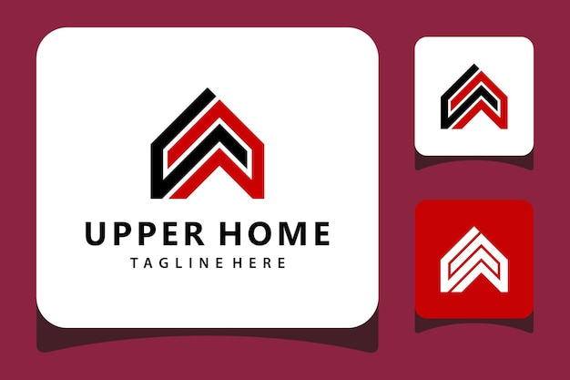 Creative Modern upper house sign Real Estate Construction Logo design