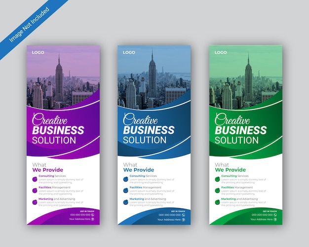 Creative and modern vector business rollup banner