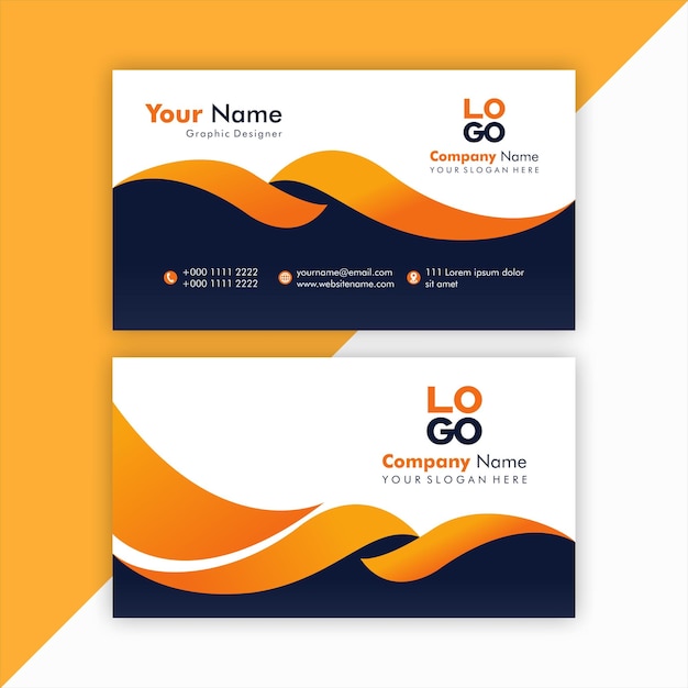 creative modern wave business card template design vector eps