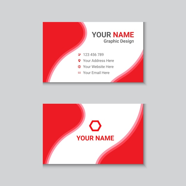 Vector creative modern wavy business card template