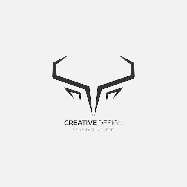 Creative monogram bull horn icon