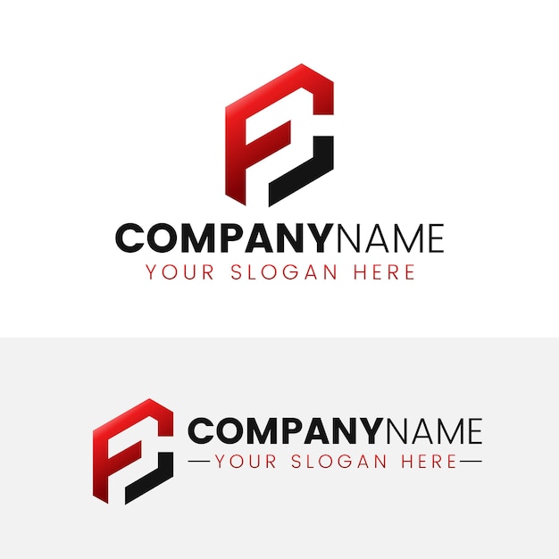 Creative monogram letter fpc logo design