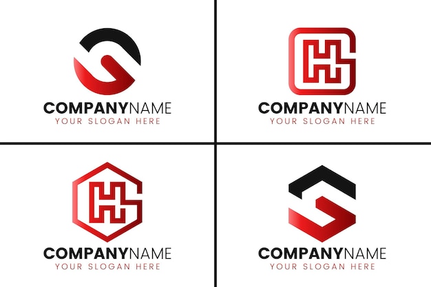 Creative monogram letter gh logo design