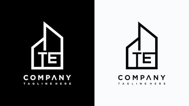 creative monogram letter te home logo design Premium Vector