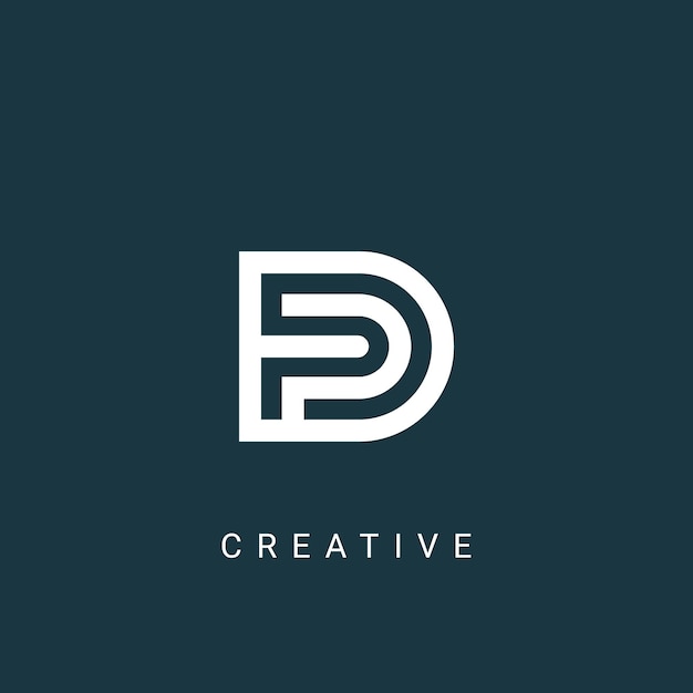 Creative monogram PD and DP letter logo vector