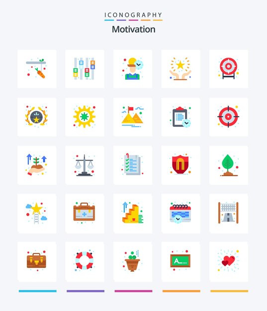 벡터 creative motivation 25 대상 다트 시간 안전 제공과 같은 플랫 아이콘 팩