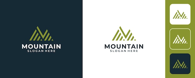 Vector creative mountain logo design template