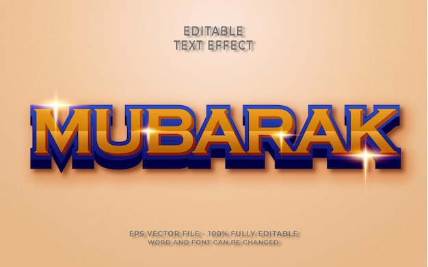 Creative Mubarak text effect