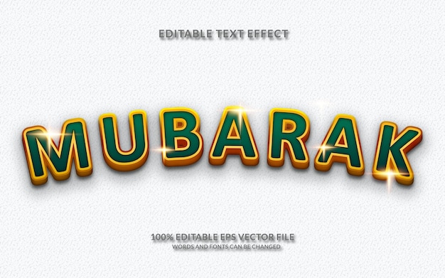 Creative Mubarak text effect