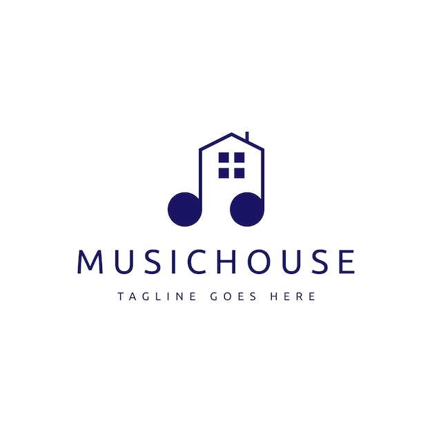 creative music house logo design