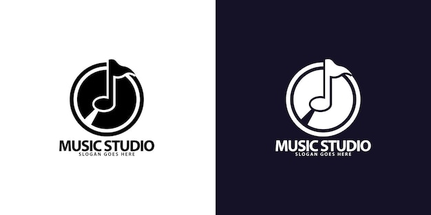 creative music studio logo minimalist modern vector