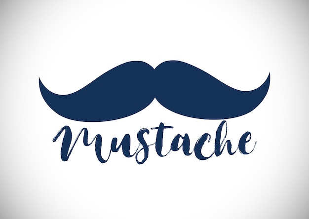 Creative mustache image and letteting text Brushing arts style Isolated retro mustaches