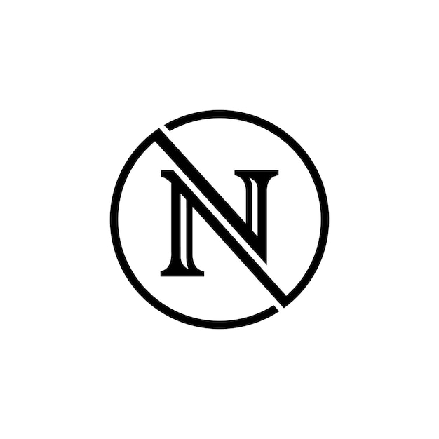 創造的な N 文字のロゴ