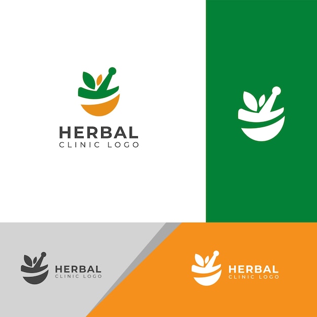 Creative natural Herbal clinic logo vector Design Template