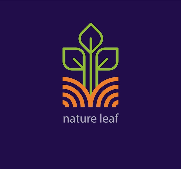 Creative natural leaf logo design Modern design color Organic lifestyle logo template vector