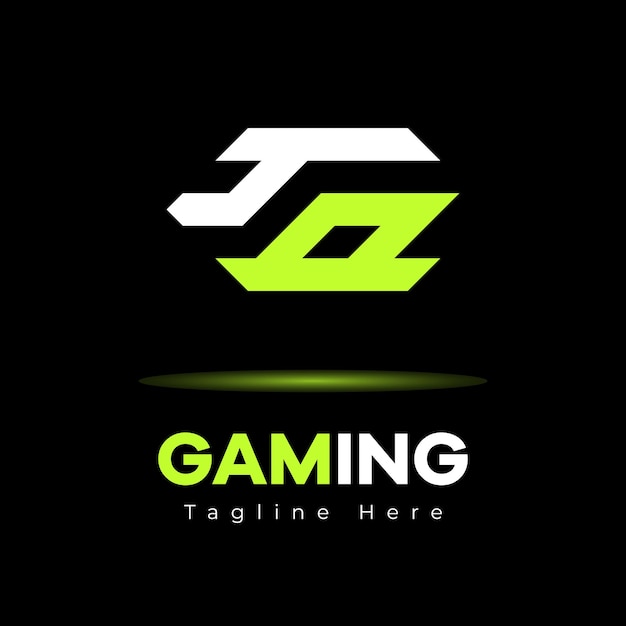 Vector creative neon green abstract gaming logo