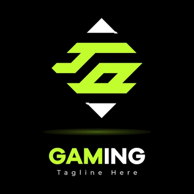 Logo di gioco astratto verde neon creativo