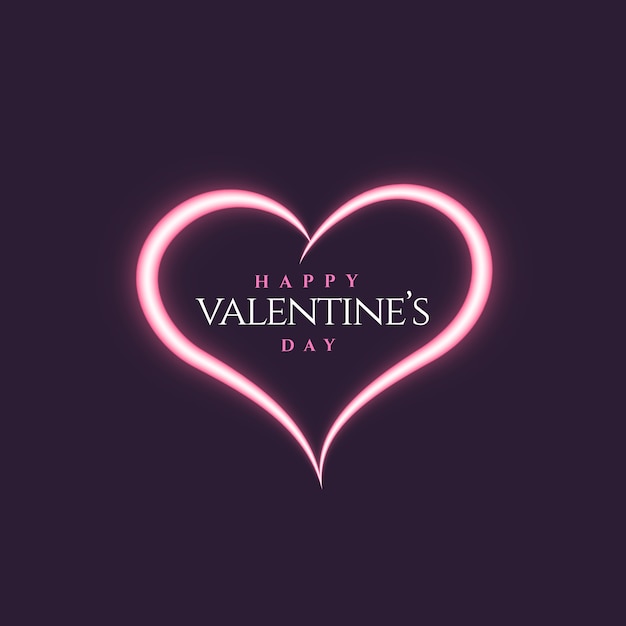 Creative neonstyle heart shape design for valentine's day