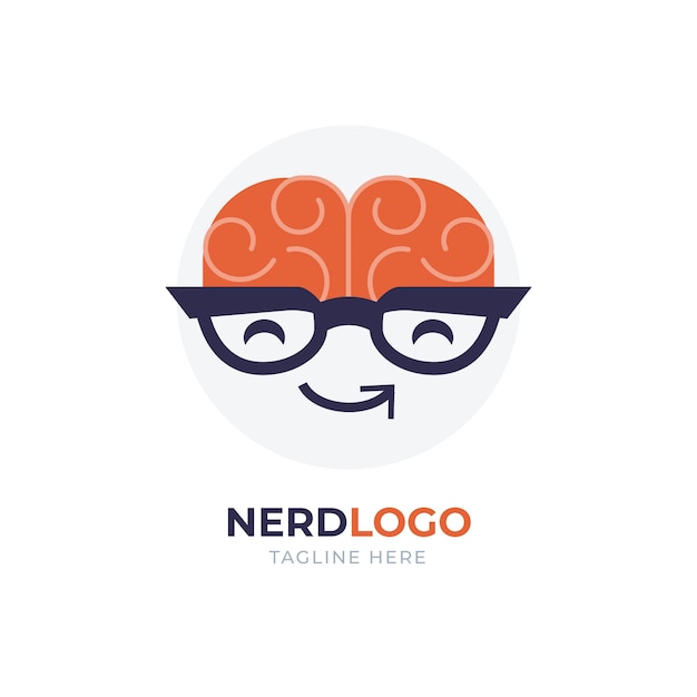 Vettore modello di logo nerd creativo