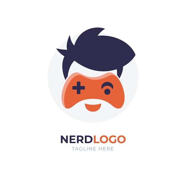 Vettore modello di logo nerd creativo