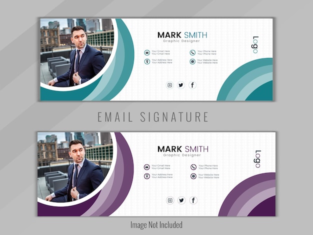 Design minimale creativo e elegante con sfondo bianco business email signature design