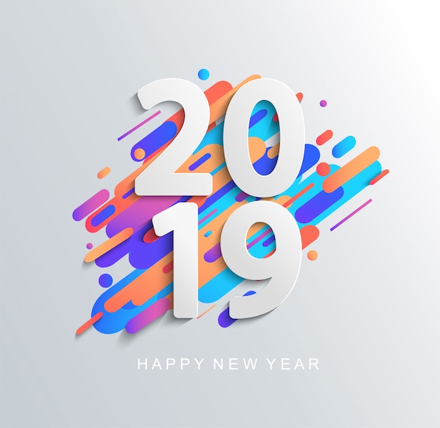 Creative new year 2019 design card