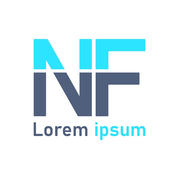 Creative NF logo design Simple FN logo vector royalty free download