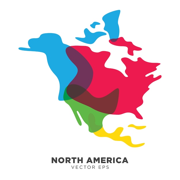 Vettore creativo della mappa del nord america