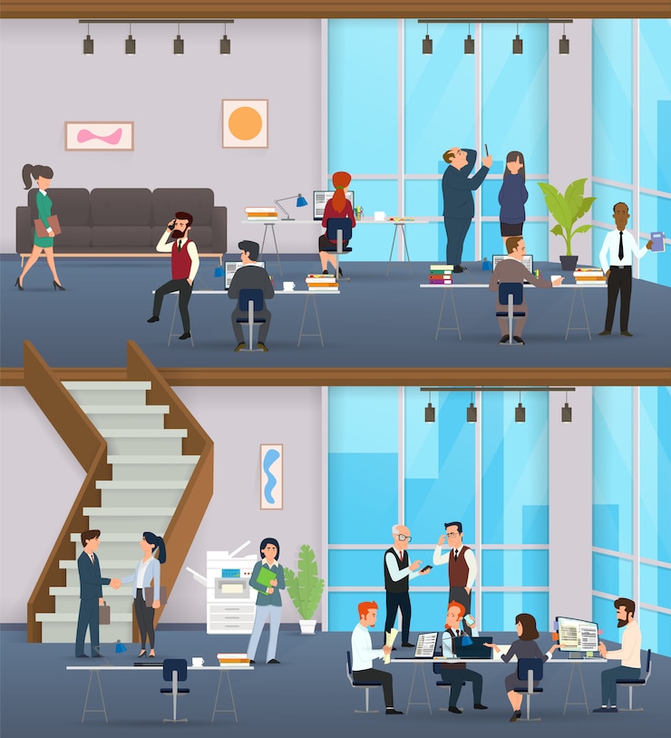 Vector creative office co-working center.