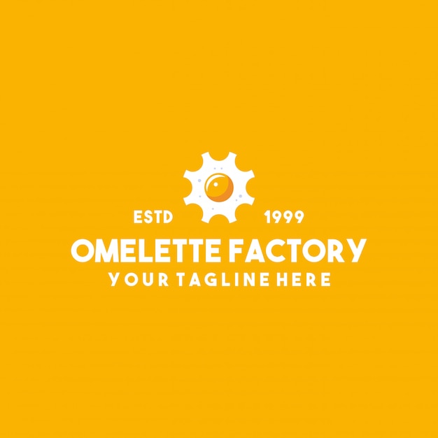 Creative omelette factory premium logo design