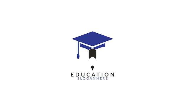 Modello di logo creativo per l'istruzione online isolato su sfondo bianco