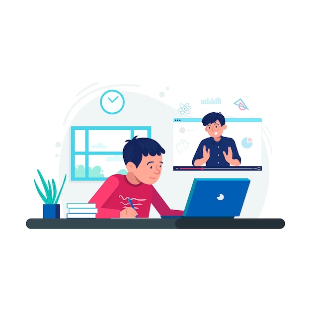 Creative online learning concept illustration