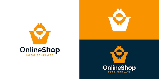 Creative online shop logo design internet shop logo icon symbol design template