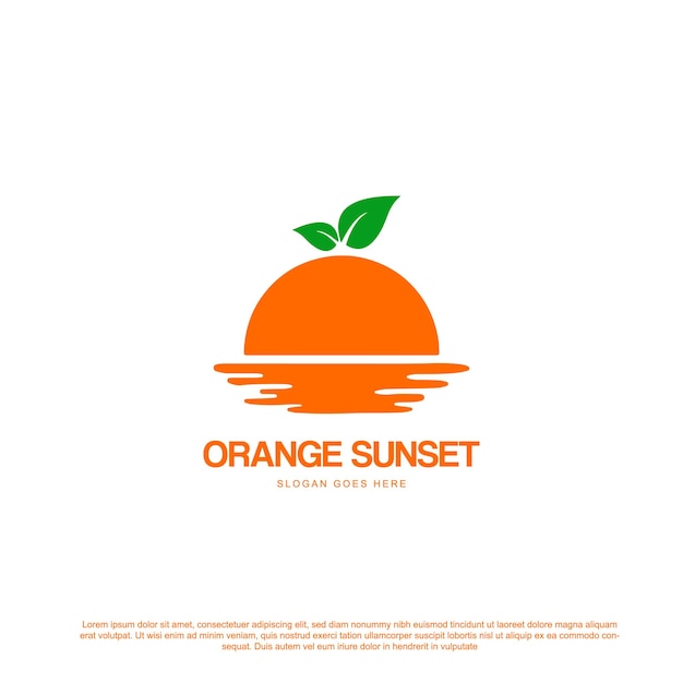 Creative orange sunset logo design vector