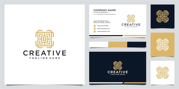 Creative ornament flower logo design and business card template