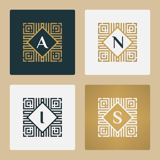 Vettore ornamento creativo monogramma logo iniziale design stile vintage per il tuo business