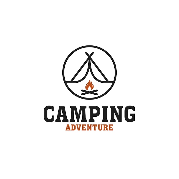 Vector creative outdoor logo of camping and adventure travel vacation forest design illustration idea