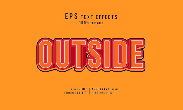 Creative outside 3d editable text effects layer mockup template