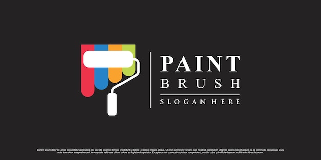 Creative paint icon and brush logo design inspiration with creative element Premium Vector