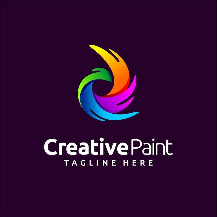 Vector creative paint logo with letter d concept