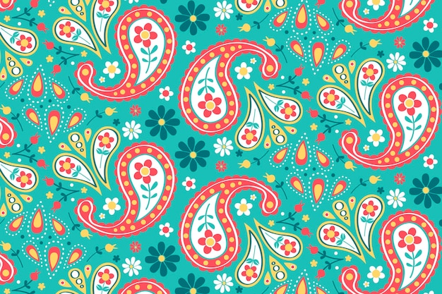 Vector creative paisley pattern with colourful elements