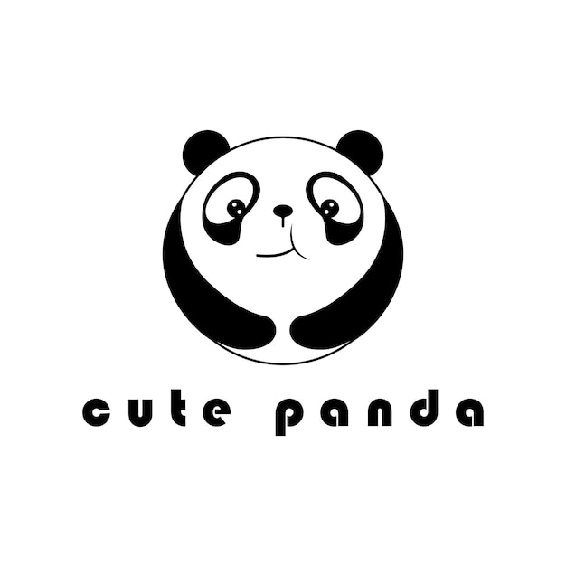 Creative panda logo with slogan template