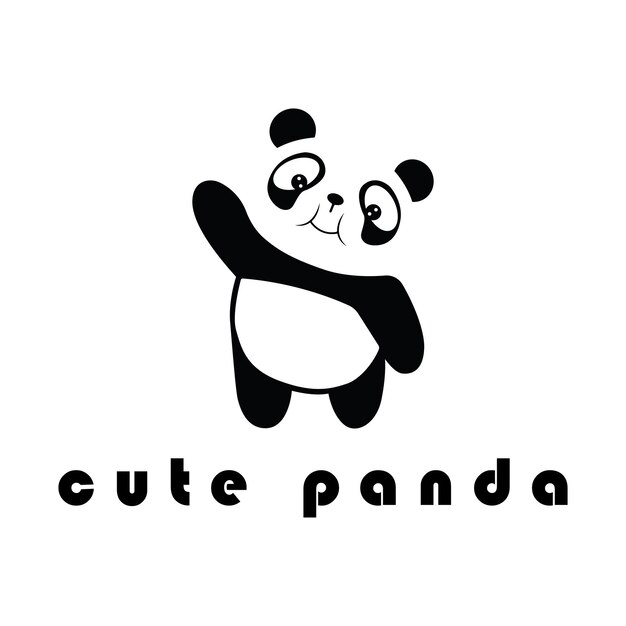 Creative panda logo with slogan template