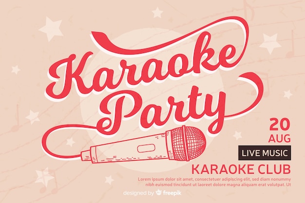 Creative party banner for karaoke