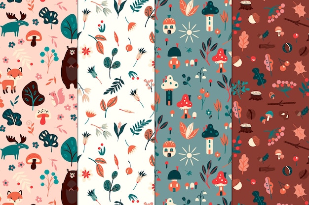 Creative pattern collection with plants