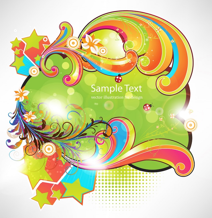 वेक्टर creative pattern floral forest vibrant