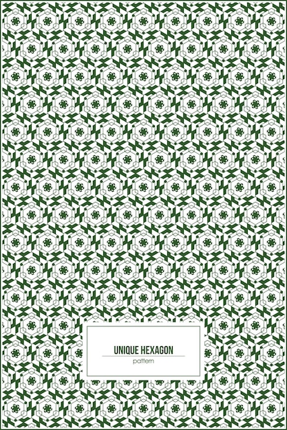 creative pattern of unique green hexagon shape