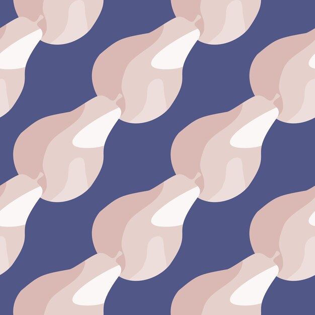 크리에이 티브 배 완벽 한 패턴입니다. 추상 여름 과일 배경입니다. 직물, 포장지, 벽지, 조직에 대한 낙서 스타일의 반복된 질감. 벡터 일러스트 레이 션.