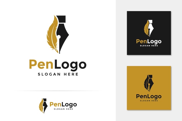 Creative pen logo vector